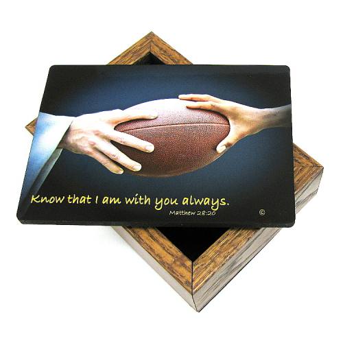 Keepsake Box Sport Football Laminated Hardwood