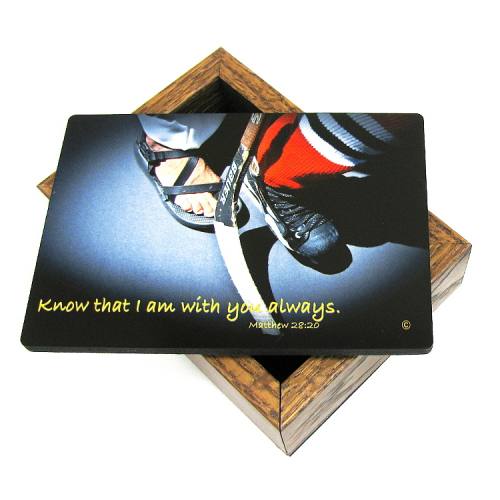 Keepsake Box Sport Ice Hockey Laminated Hardwood