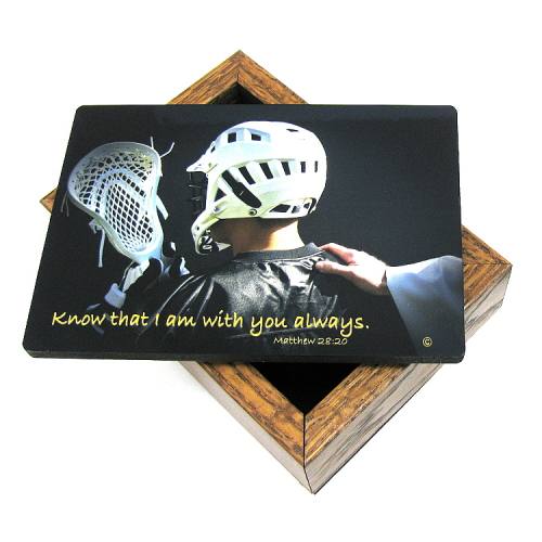 Keepsake Box Sport Lacrosse Laminated Hardwood