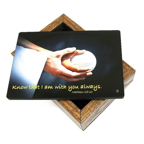 Keepsake Box Sport Softball Laminated Hardwood