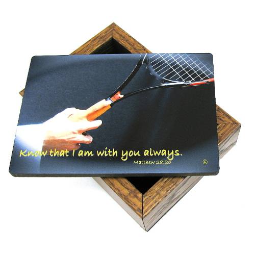 Keepsake Box Sport Tennis Laminated Hardwood