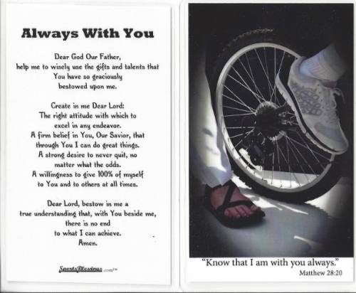 Prayer Holy Card Biking Laminated