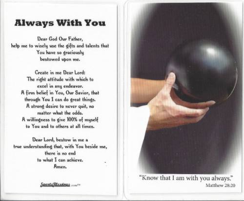 Prayer Holy Card Bowling Laminated