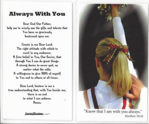 Prayer Holy Card Cheerleading Laminated