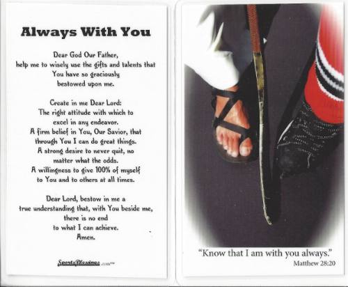 Prayer Holy Card Ice Hockey Laminated