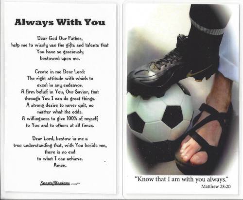 Prayer Holy Card Soccer Men / Boy Laminated