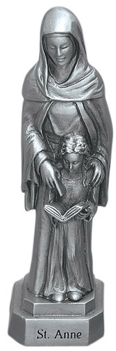 Statue St. Anne 3.5 inch Pewter Silver
