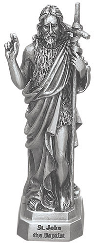 Statue St. John the Baptist 3.5 inch Pewter Silver