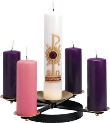 Advent Wreath Wrought Iron with Bobeches
