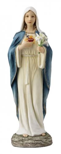 Statue Mary Immaculate Heart 10 Inch Resin Hand Painted