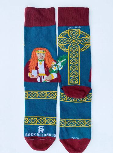 Sock Religious St. Dymphna Adult Cotton Nylon Spandex