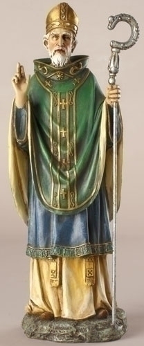 Statue St. Patrick 10.5 inch Resin Painted
