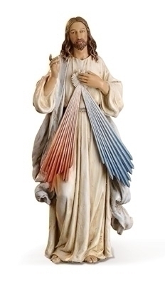 Statue Jesus Divine Mercy 10 inch Resin Painted