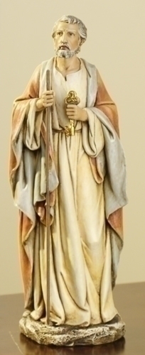 Statue St. Peter 10.5 inch Resin Painted