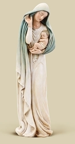 Statue Mary Madonna & Child 12 inch Resin Painted