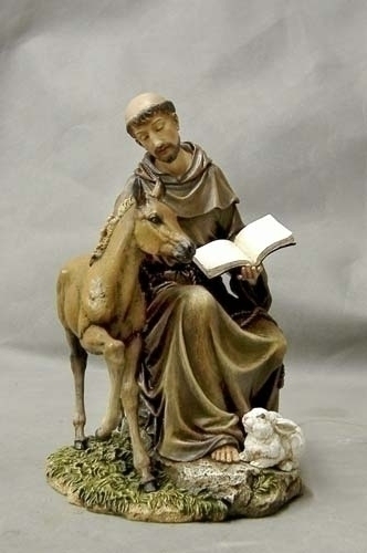 Statue St. Francis Assisi 8.5 inch Resin Painted
