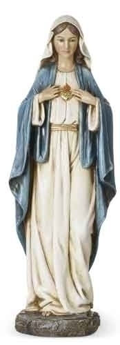 Statue Mary Immaculate Heart 14 inch Resin Painted