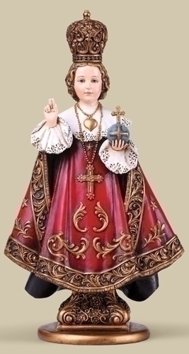 Statue Jesus Infant Child Prague 10 inch Resin Painted