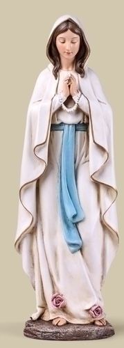 Statue Mary Our Lady Lourdes 13.5 inch Resin Painted