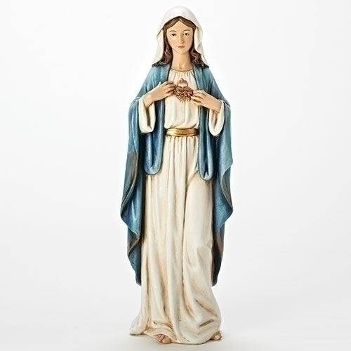 Statue Mary Immaculate Heart 17.25 inch Resin Painted