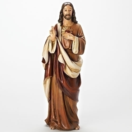 Statue Jesus Sacred Heart 18 inch Resin Painted