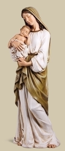 Statue Mary Madonna & Child 37 inch Resin Painted