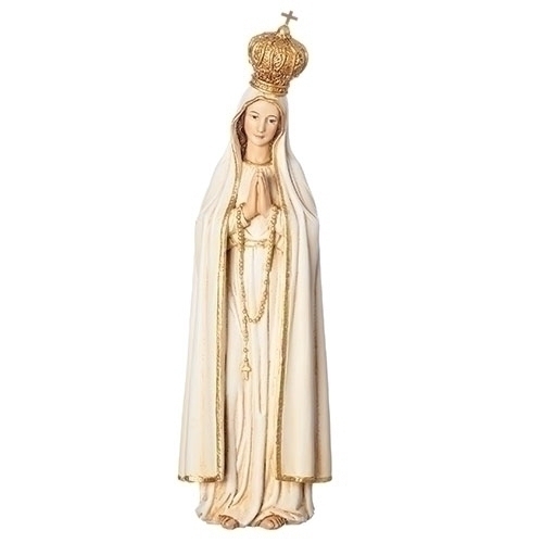 Statue Mary Our Lady Fatima 7 inch Resin Painted