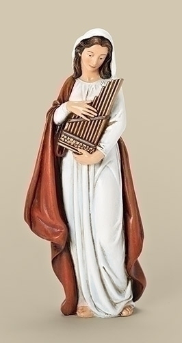Statue St. Cecilia 6 inch Resin Painted